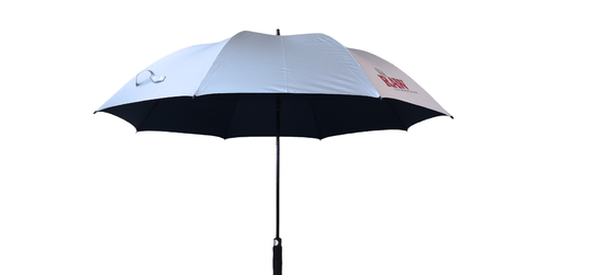 190T Pongee Fabric Golf Umbrellas with Silver Coating ，Metal Ribs and Fiberglass Frame