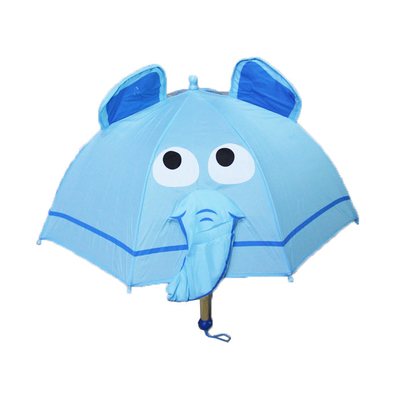 A 15-Inch Cartoon Child'S Umbrella With Animal Ears Has A Transparence Window