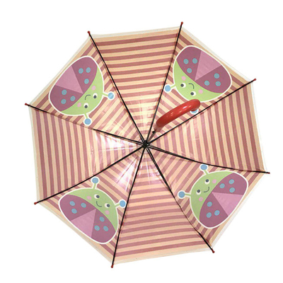 Customized Cartoon Design Kids Compact Umbrella POE Fabric Insect Printing