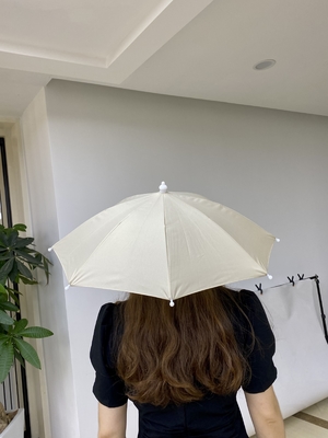Hands-Free Head Umbrella 14 Inches Waterproof Pongee Fabric