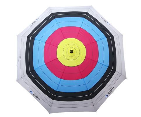 Arrow Target Foldable Golf Umbrella with 130cm Open Diameter Pongee Fabric and Fiberglass Shaft
