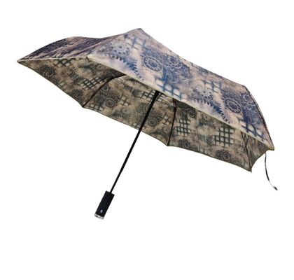 LED Lighted Auto Open/Close Safety Umbrella with Reflective Strip for Night Visibility