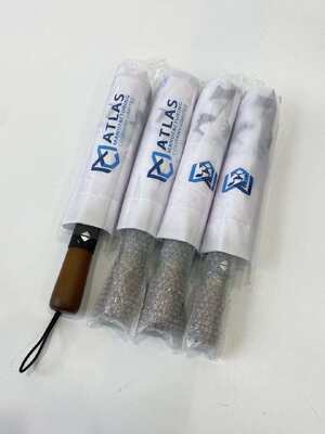 Wooden Handle Umbrella 23 Inches Lightweight 3-Fold Umbrella