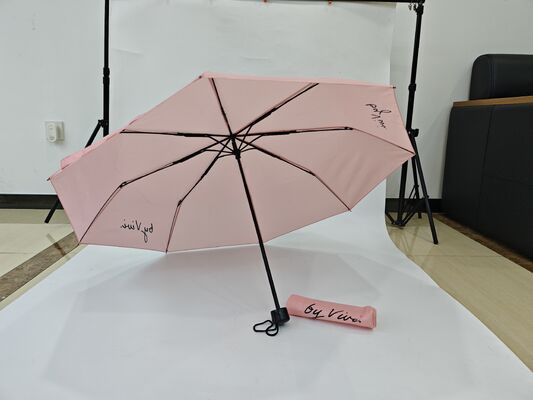 Manual Open And Close Travel Folding Umbrella with Comfortable Rubber Coating Handle and Lightweight Compact Design for Travel