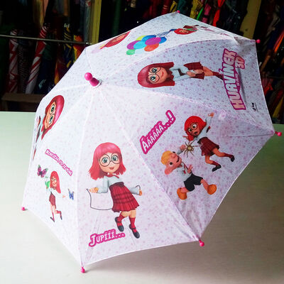 Kids Compact Umbrella with Plastic Handle and Open Diameter Under 90cm Featuring Customizable Printing for Children