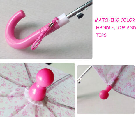 Open Diameter less than 90 Kids Compact Umbrella including Plastic Handle Metal Frame and Metal Shaft perfect for everyday