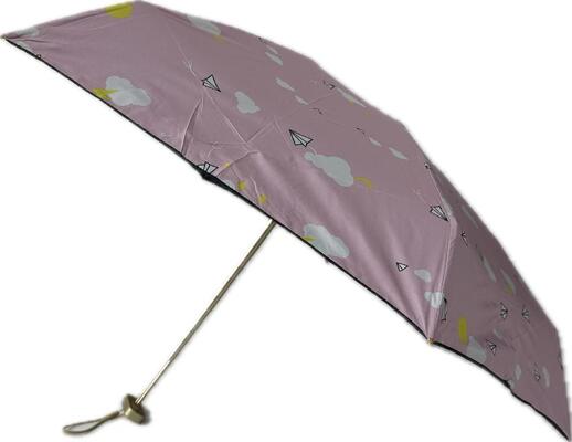 Classic Windproof 5-Fold Manual Umbrella, Black Coated Canopy, Business Gift with Custom Printing