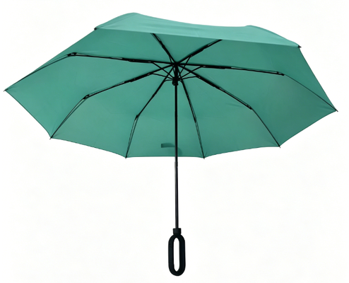 Compact Folding Umbrella with Carabiner Handle, Windproof Waterproof Travel Umbrella for Commuting