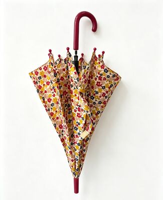 Floral Girl Cute Kids Compact Umbrella with Custom Logo Printed and 69cm Open Diameter for School and Camping