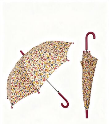 Floral Girl Cute Kids Compact Umbrella with Custom Logo Printed and 69cm Open Diameter for School and Camping