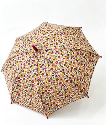 Floral Girl Cute Kids Compact Umbrella with Custom Logo Printed and 69cm Open Diameter for School and Camping