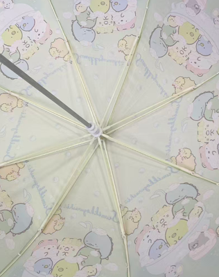 Cute Cartoon Kids Straight Umbrella Safe Round Tips Waterproof Children Rain Parasol for Boys Girls Outdoor Use
