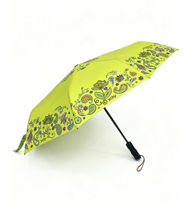 Auto Open Close 3 Folding Umbrella Vintage Paisley Floral Print Umbrella Portable Lightweight Rain Sun Umbrella for Women Daily Outdoor Use