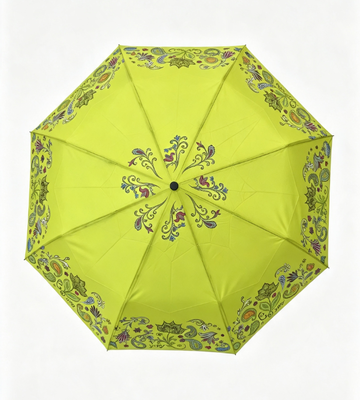 Auto Open Close 3 Folding Umbrella Vintage Paisley Floral Print Umbrella Portable Lightweight Rain Sun Umbrella for Women Daily Outdoor Use