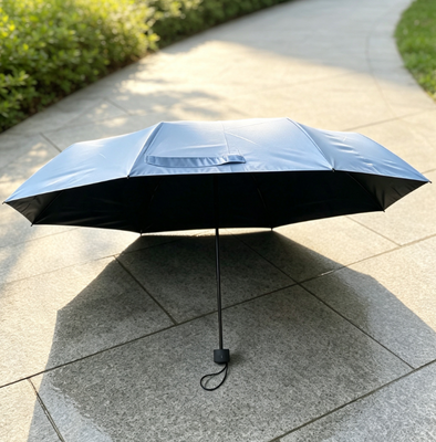 Sky Blue Compact Travel Umbrella Shading Layer Anti-UV Wind Resistant Manual Folding Umbrella Outdoor Camping