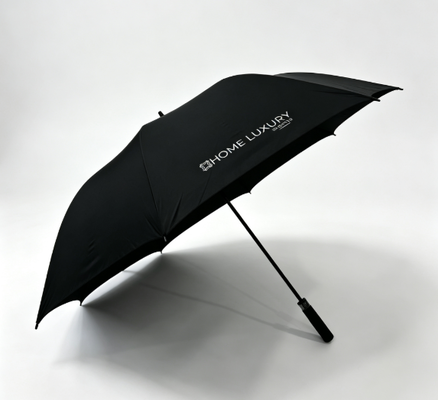 Custom Printing All Fiberglass Windproof Golf Umbrella With Double Canopy Design