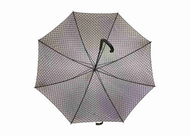 Fiberglass Auto Open Stick Umbrella Firm Grip Windproof Frame Brownness