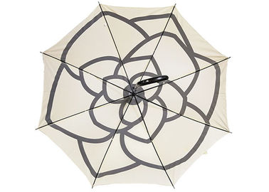 White Compact J Stick Umbrella , Ladies Automatic Umbrella Manual Close