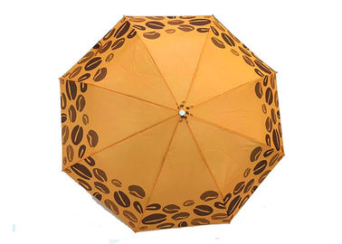 Orange Lightweight Folding Aluminium Umbrella Manual Open Close 21 Inch