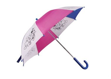 Drawing Kids Compact Umbrella Safety Open Metal Frame Polyesyer Materials