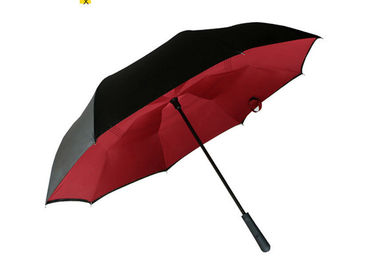 190T Pongee Adults Reverse Inverted Umbrella Colorful For Rain Shine Weather