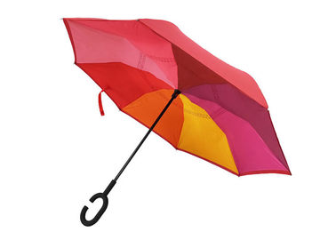 Straight Folding Folding Inverted Umbrella , Car Reverse Umbrella C Shaped Handle