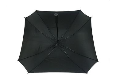 Square Shape Black Promotional Golf Umbrellas With Pongee Silk Screen Logo
