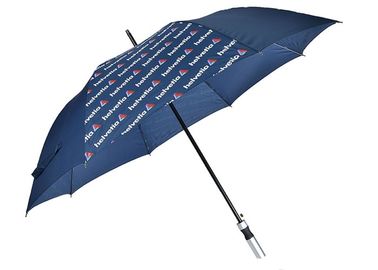 Double U Ribs Metal Frame Promotional Gifts Umbrellas , Golf Style Umbrella