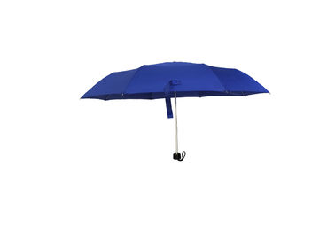 Customized Blue Foldable Umbrella Super Light Pongee Fabric Aluminum Frame