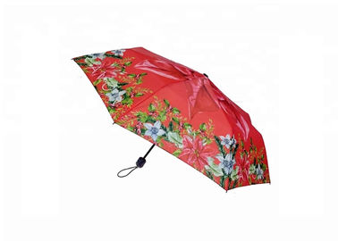 Flower 21 Inch Foldable Umbrella 8 Ribs Rubber / Plastic Handle Strong Sturdy