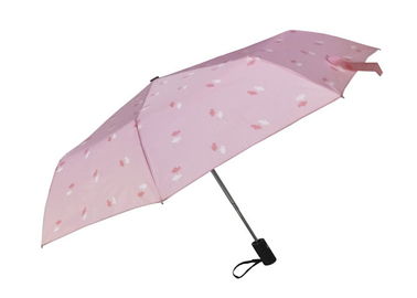 Waterproof Automatic Travel Umbrella 3 Folding Pongee Rubber Caoted Handle