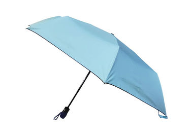 Color Coated Automatic Travel Umbrella Sun Protection 190T Pongee Fabric