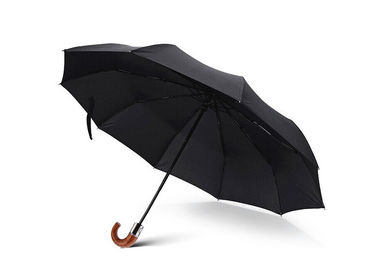 Black Stick Umbrella , Mini Umbrella For Travel Environmental RPET Recycled Fabric