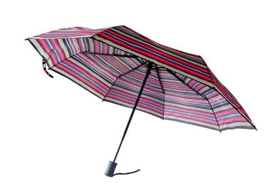 Mini Rainbow Promotional Automatic Travel Umbrella Custom Stripe Printting