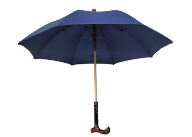 Adjustable Height Golden Stand Hiking Stick Umbrella , Walking Cane Umbrella For Climbing