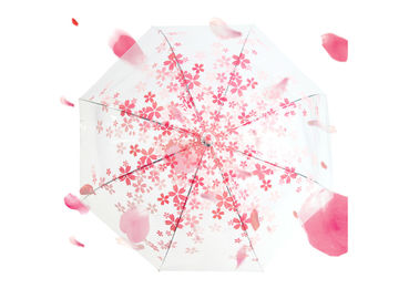 Fashionable Ladies Pink Transparent Umbrella , Large Clear Dome Umbrella