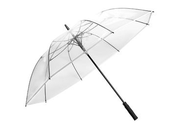 PVC Straight Clear Dome Shaped Umbrella Automatic Open Arc 42 Inch 8 Ribs
