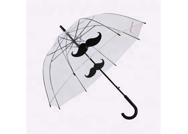 Popular Beard Picture Printing Transparent Rain Umbrella Metal Shaft Ribs