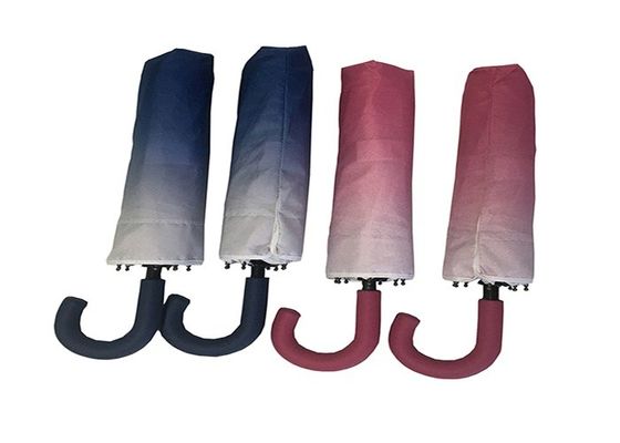 3 Folds Manual Open J Handle Umbrella With Heat Transfer Printing