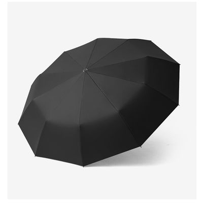Pongee Fabric Waterproof Solid Color 3 Foldable Umbrella