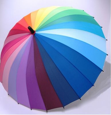 Rainbow Straight 24 Ribs Windproof Golf Umbrellas