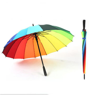 BSCI Straight Handle Rainbow 25&quot;*16k Auto Open Close Umbrella