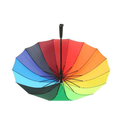 BSCI Straight Handle Rainbow 25"*16k Auto Open Close Umbrella