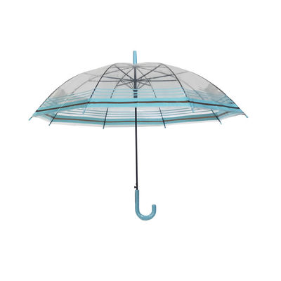 Auto Open J Handle 23&quot; POE Transparent Rain Umbrella