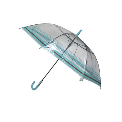 Auto Open J Handle 23&quot; POE Transparent Rain Umbrella