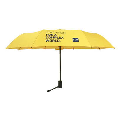 Rpet Material Auto Open Close Logo  3 Folding Umbrella