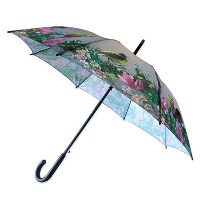 8mm Metal Shaft Windproof Straight Umbrella For Women
