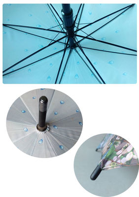 8mm Metal Shaft Windproof Straight Umbrella For Women