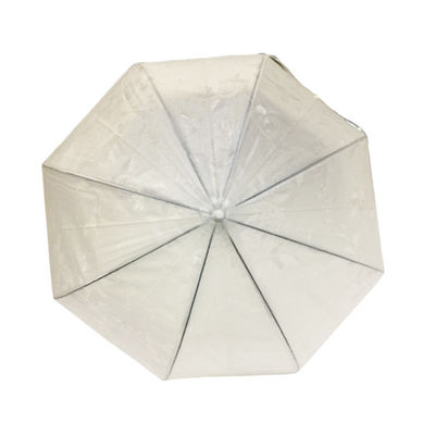 J Shape Plastic Handle Transparent POE Umbrella