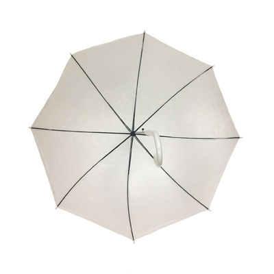J Shape Plastic Handle Transparent POE Umbrella